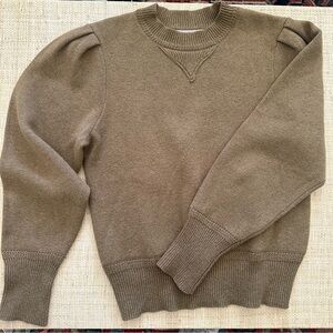 Isabel MARANT etoile Olive green puff sleeve cotton wool blend size French 36